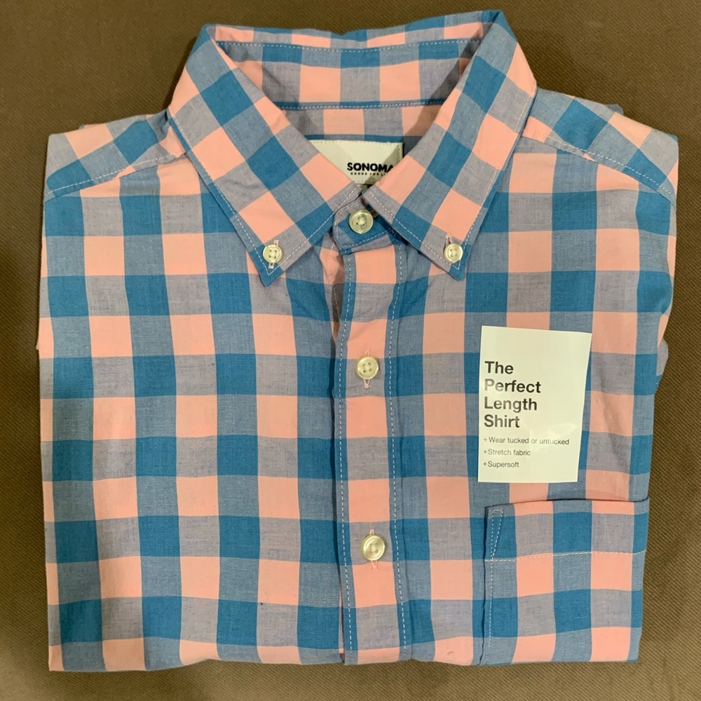 Sonoma Button Down Pink/Light Blue